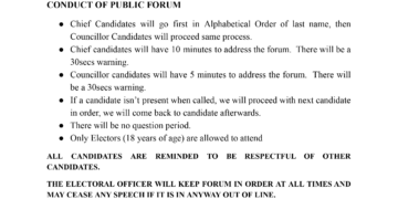 Conduct & Process for Candidates Forum